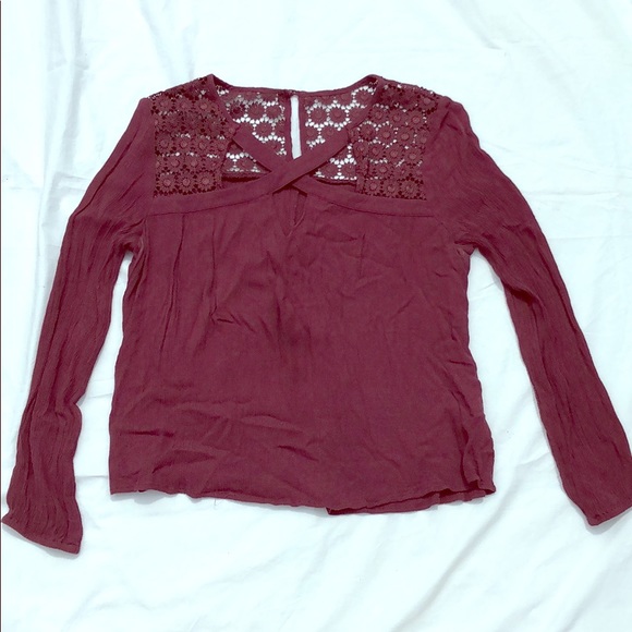 Long Sleeve Redish-Purple Blouse - Picture 1 of 2